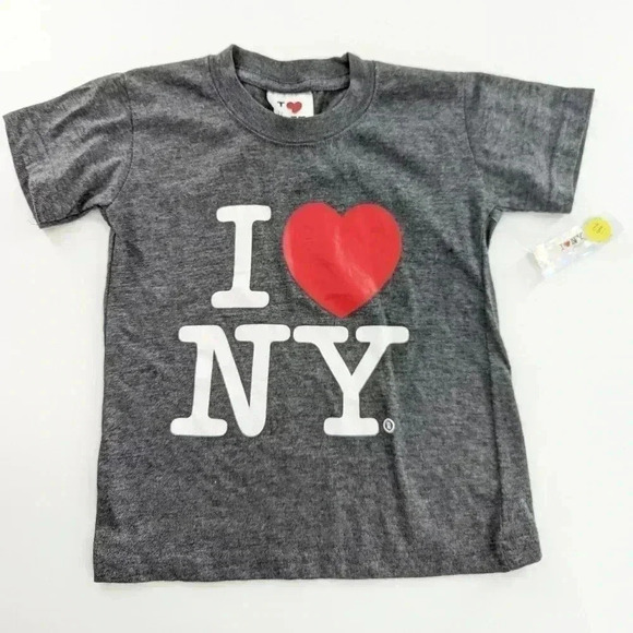 Source Unknown Other - I Love NY T-Shirts for 2-4 Years Short Sleeve Shirt Gray